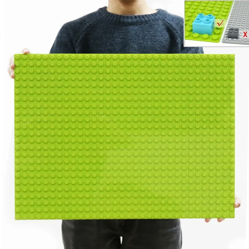 24*32 Dots Large Size Base Plate Right Angle Big Base Building Blocks Duploed Compatible Brand Block Plate for Children