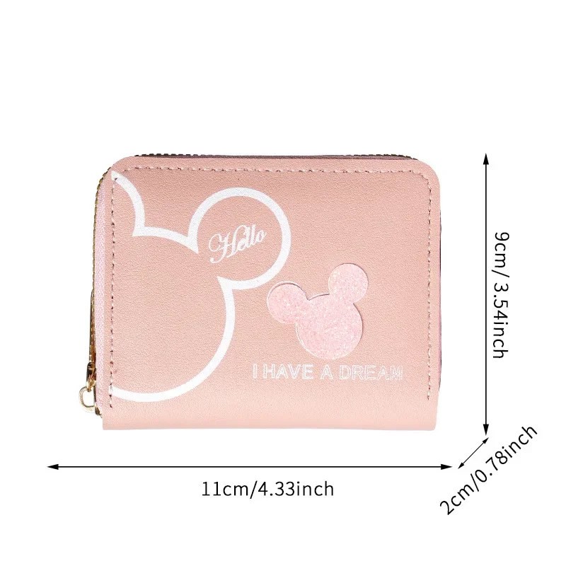 Mickey Mouse Big Head Cartoon Women's Bag Card Holder Coin Purse Mini Portable Zipper Cute Wallet Cartoon Fashion
