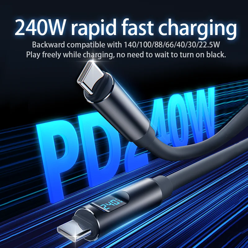 รูปสินค้า สายชาร์จเร็ว USB-C พร้อมจอแสดงผล ชาร์จ iPhone Samsung Huawei