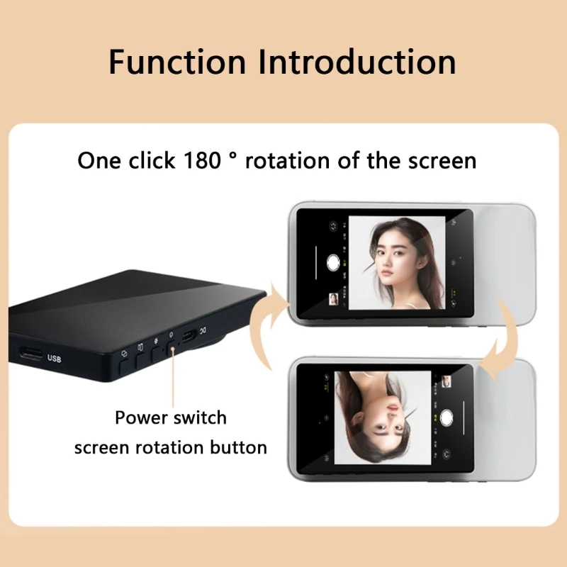 Phone Wireless Magnetic Selfie Monitoring Screen Smartphone Rear Camera Display Screen For Travel and Outdoor