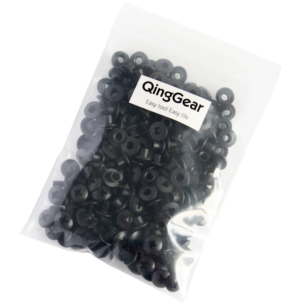 100PCS Short Post Black Steel Chicago Screw Set Cross Head For DIY Belt Loops Clips Kydex Sheaths Holsters Pouch 6