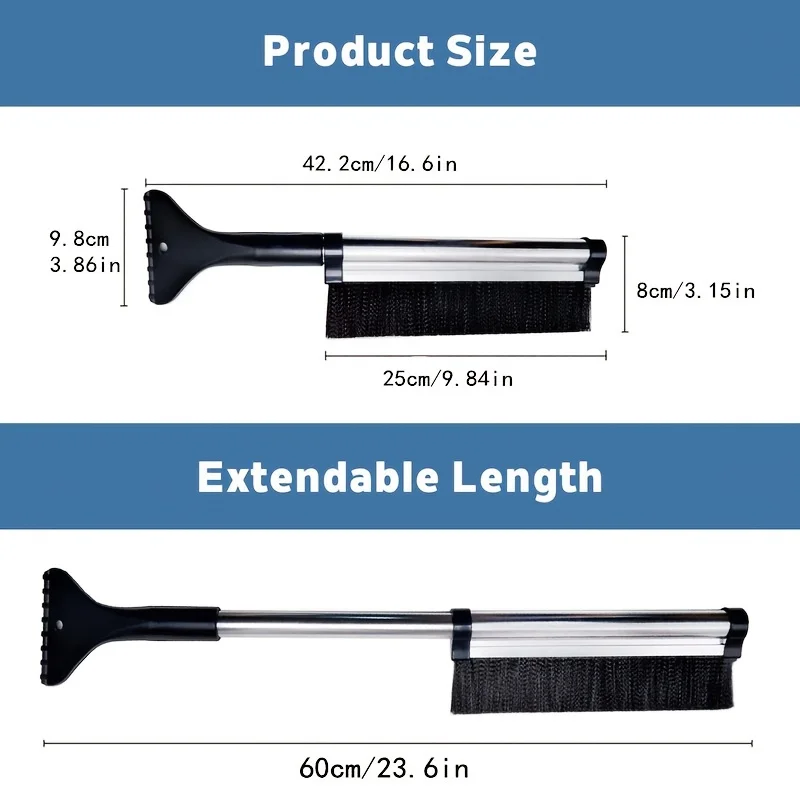 Car windshield wiper snow removal brush snow shovel extendable stainless steel cleaning tool broom cleaning accessories windshield wiper