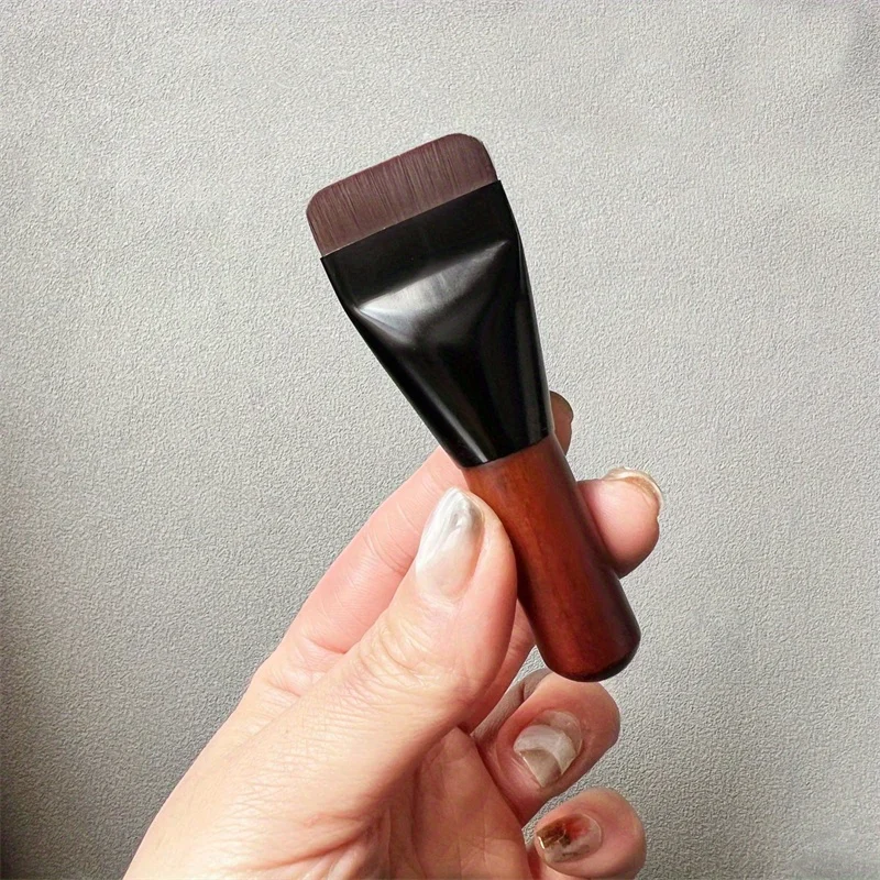 Ultra Thin Foundation Brush Flat Head Face Contour Brush Wooden Handle Make Up Brush Blending Foundation Cream Makeup Brushes 6