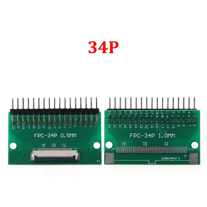 Versatile FPC/FFC Adapter Board with Double Row Straight Needle Connector – 0.5mm to 2.54mm Conversion, Multiple Pin Options Available