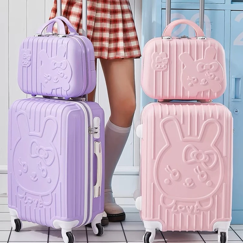 Children Lovely Rolling Luggage Set Women Trolley Suitcase Girls Pink  Spinner Brand Carry Ons Luggage Travel Bag With Handbag