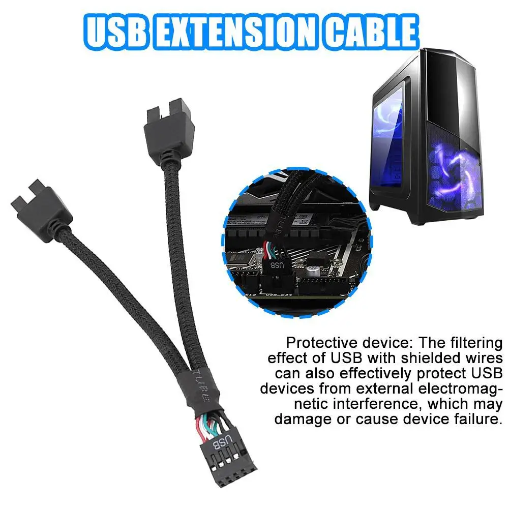 

Компьютерное оборудование материнская плата USB2.0 9-контактный на двойной 9-контактный на двухконтактный экранированный проводной сетевой разветвитель аудио высокой четкости
