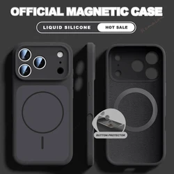 Premium Liquid Silicone Magnetic Phone Case with MagSafe Compatibility - 14Plus 15Plus (Pure Black)
