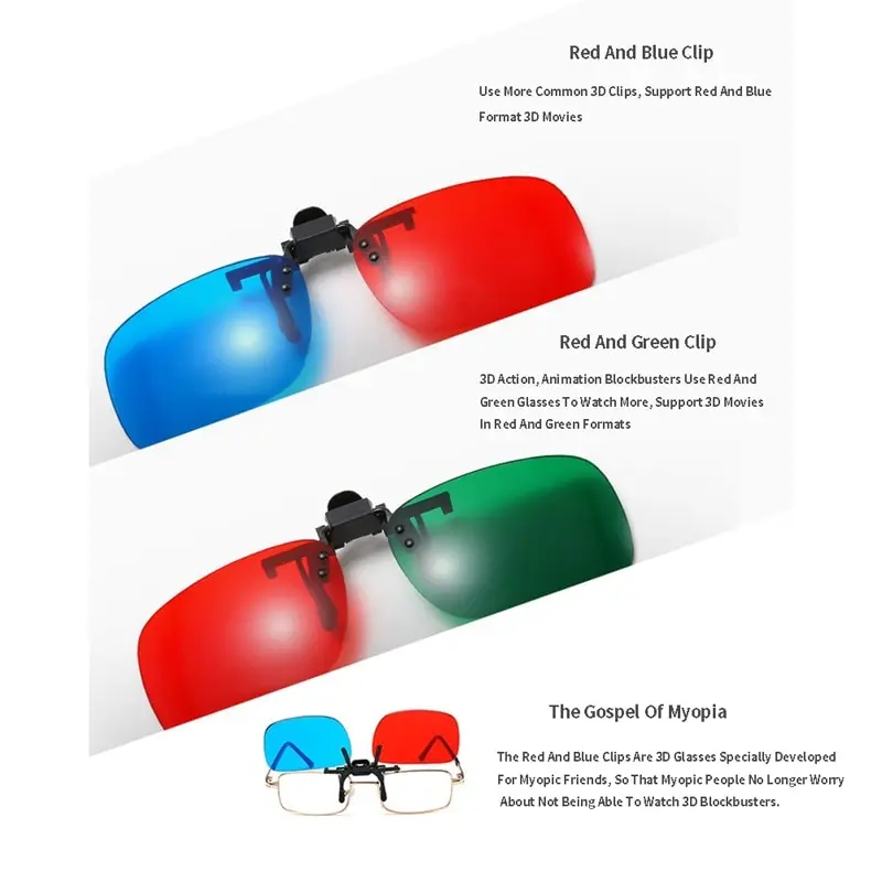 APairNewRedBlueGreen3DGlassesBlackFrameForDimensional