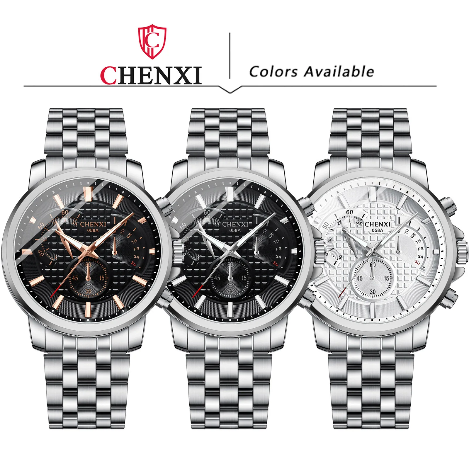 Fashion Men's Watches Silver Stainless Steel 3ATM Waterproof Unique Casual Business Quartz Wristwatch for Men Stylish Gift Clock