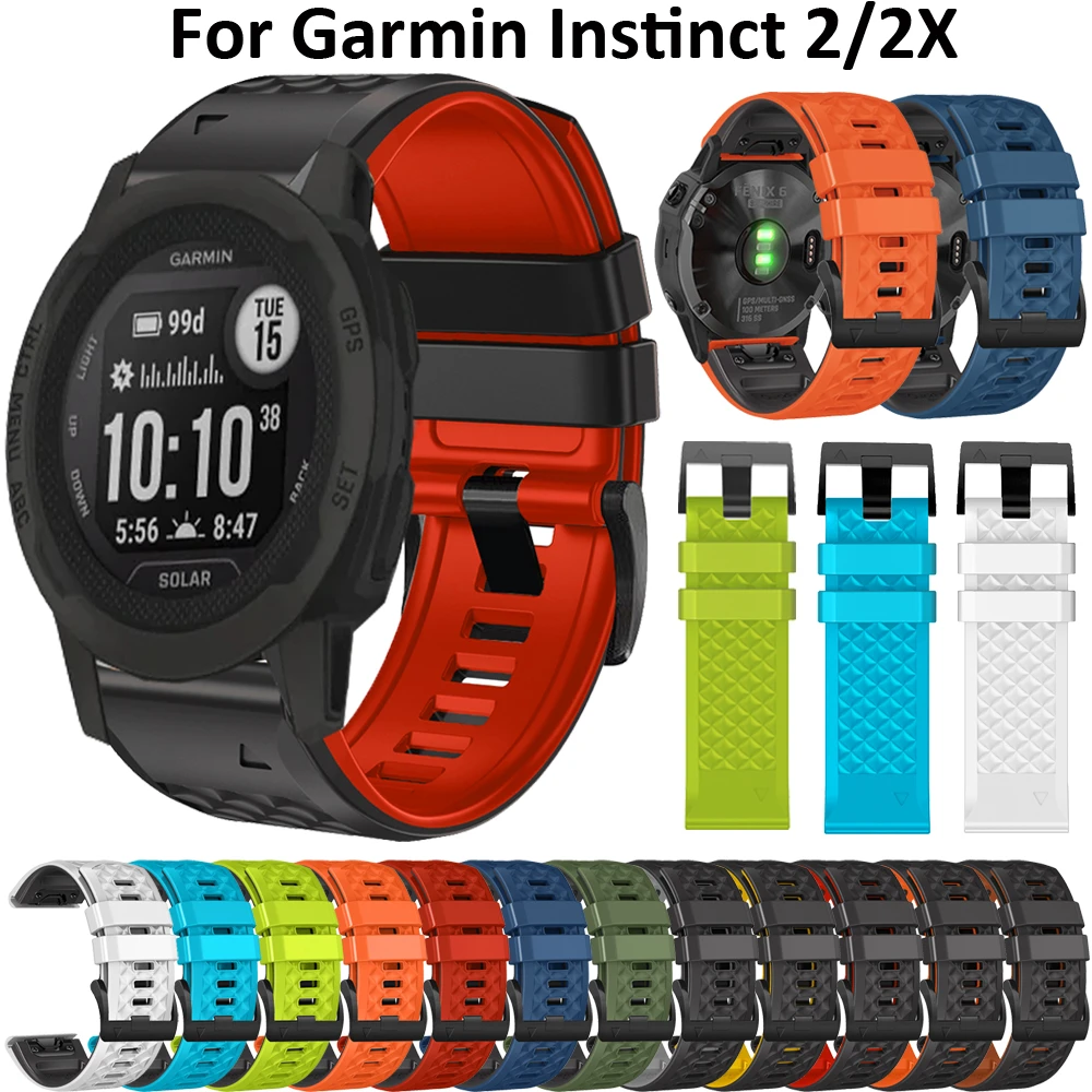 22 26mm Silicone Strap For Garmin Instinct 2 2X Epix Gen 2 Quickfit