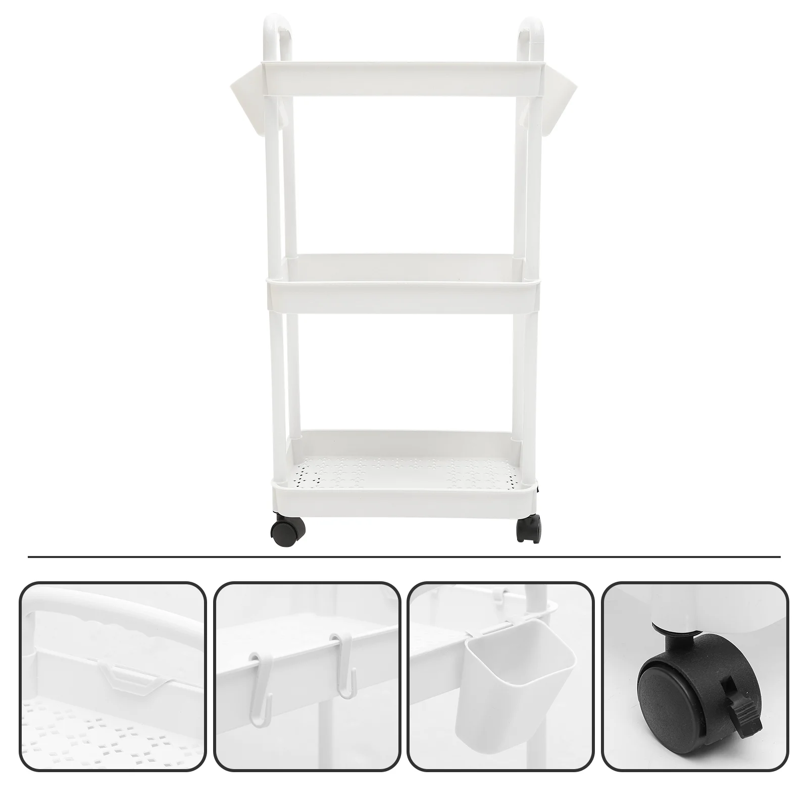 

Kitchen Utility Cart Plastic Storage Shelves Multi-layer Trolley Stand Infant Products