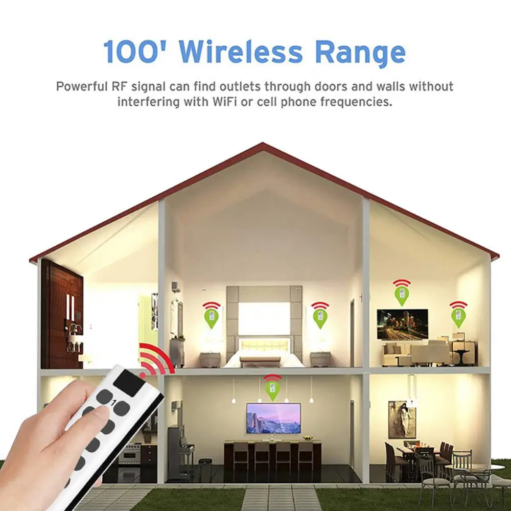 무선 미니 전원 소켓, 리모컨 Smart Homme 리모컨 콘센트, EU Rf, 433mhz 플러그, 16a