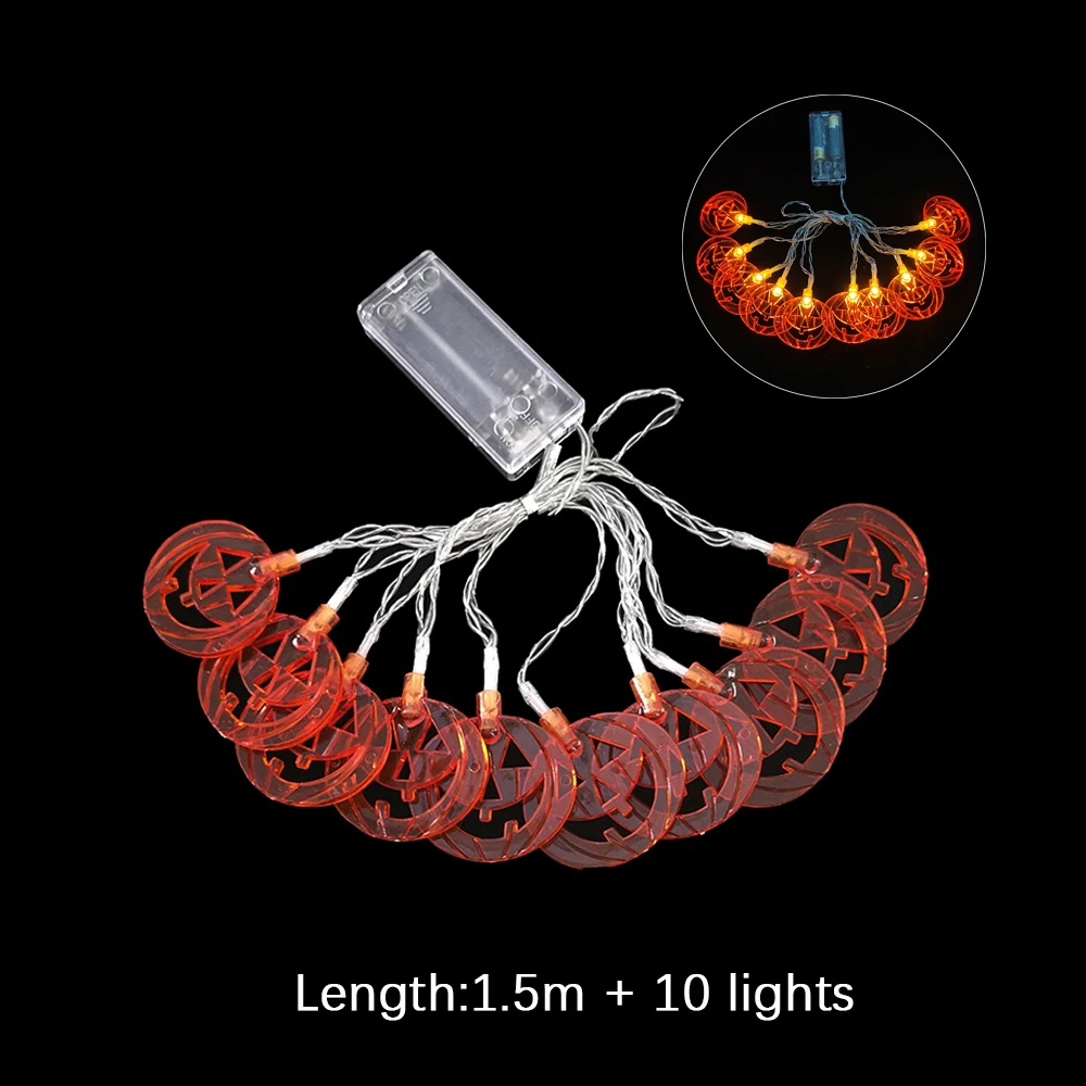 Halloween Light Strings Pumpkin Bat Ghost Spider Lamp Diy Hanging Decor Lights 2025 Happy Halloween Decorations Party Supplies