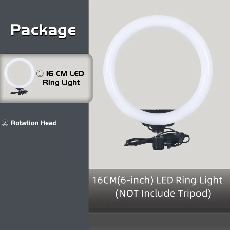 Mini LED Ring Light with USB Plug - Dimmable Desktop Photography and Video Lighting