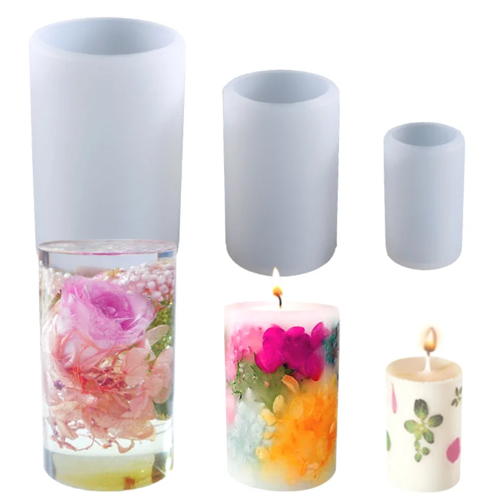 Easy Demold Cylinder Silicone Candle Molds DIY Resin Cup Gifts Geometry Mould for Soap Making