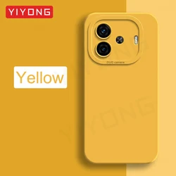 Silky Feel Liquid Silicone Soft Phone Case in Elegant Black for Vivo iQOO Z9 Turbo Endurance (Yellow)