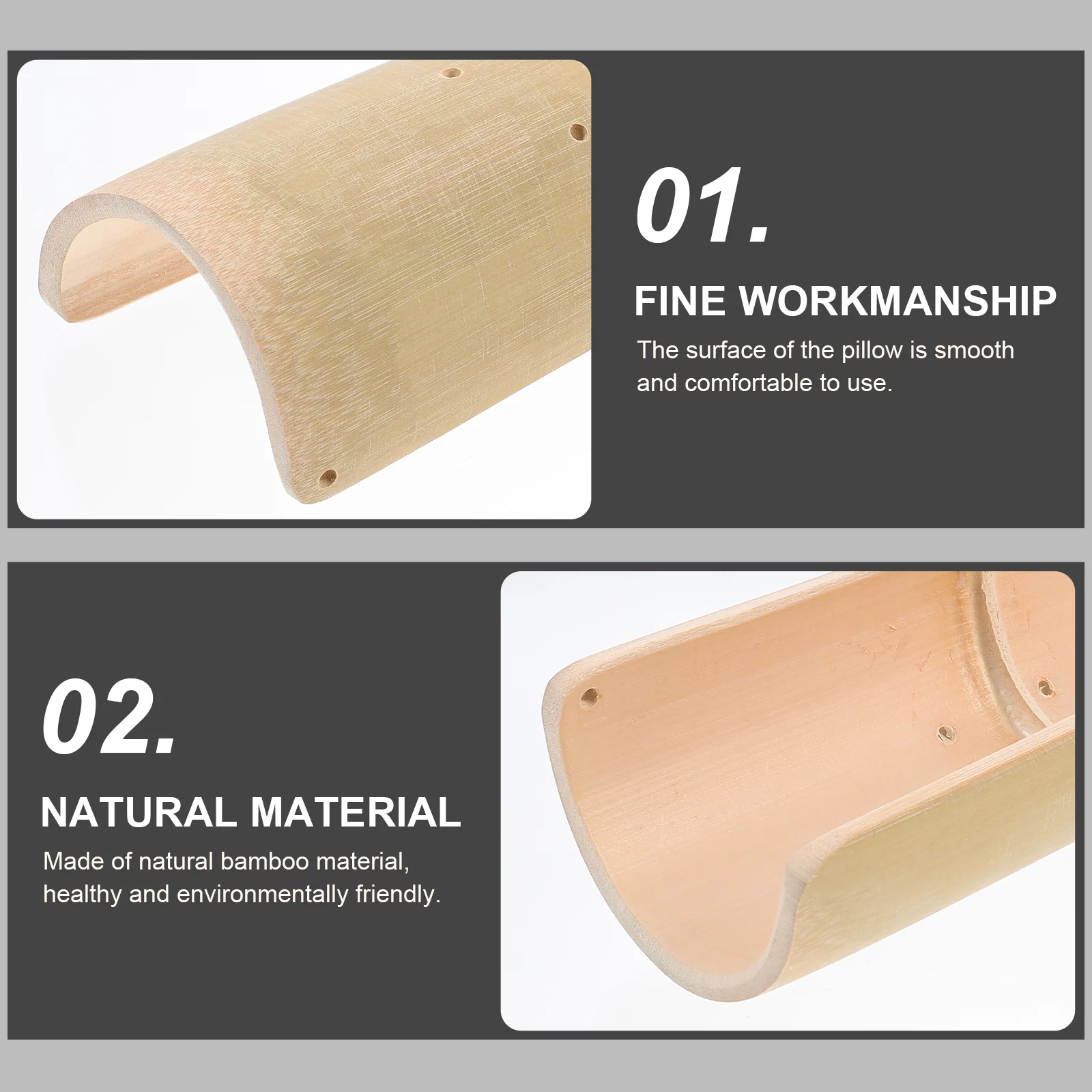 Bamboo Wife Handmade Bamboo Pillow Cervical Pillow 1pc Household U-shaped Single