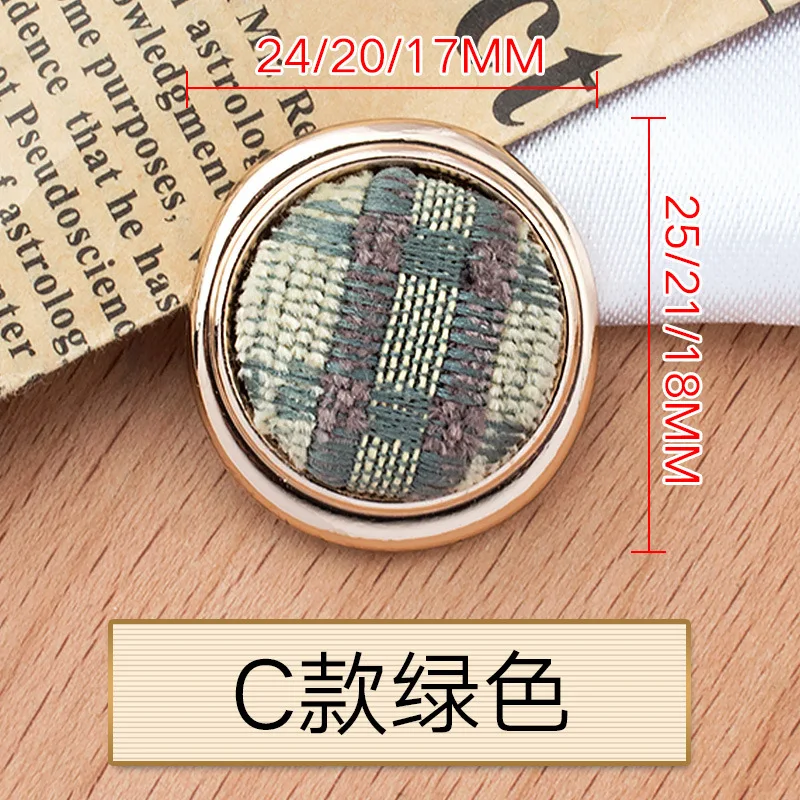 Neue Ankunft 17MM-25MM Gold Runde Tuch Metall Knöpfe Für Handarbeit Kleidung Frauen Mantel Anzug Strickjacke 6PCS Nähen Taste KD2029 – Detail 18