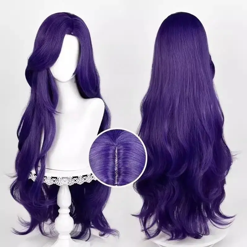 Parrucca per cosplay Rarity, parrucca lunga con onde ricce, parrucca viola scuro, parrucche per cosplay anime, parrucche sintetiche resistenti al calore