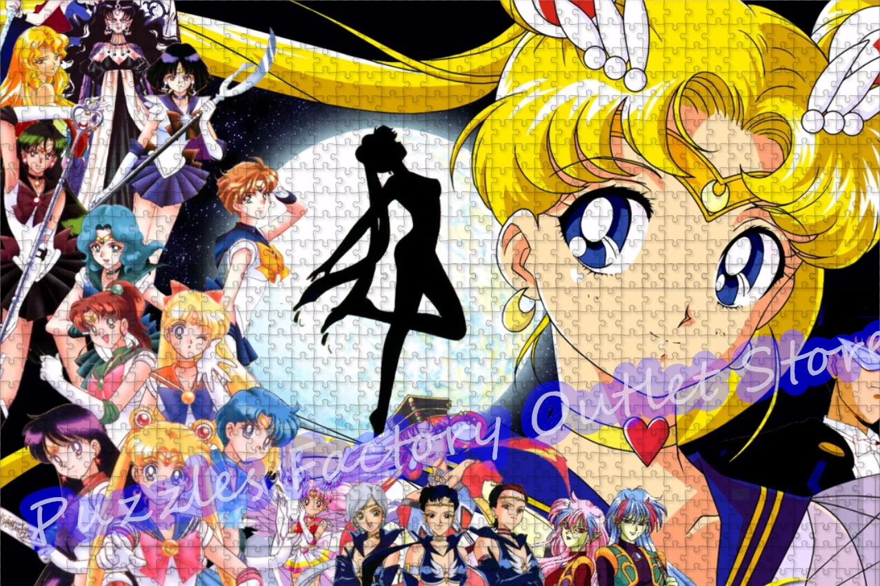 Sailor Moon Beauty Girl Anime Jigsaw Puzzles 300/500/1000 Pieces Cartoon Creative Puzzle Decompress Educational Kids Gifts 2