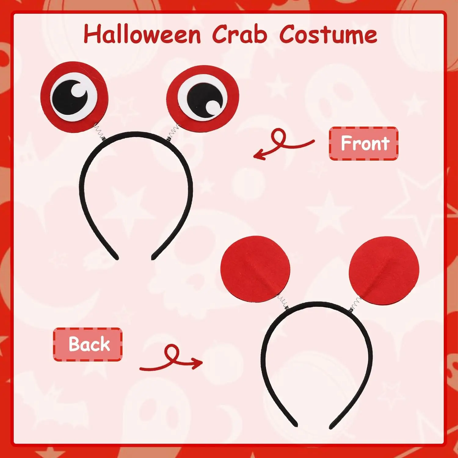 Accessoire De Costume Crabe Adulte Avec Chapeau Et Pinces - Ajustable - Rouge Vif - Parfait Pour Halloween, Pâques Et Fêtes Déguisées