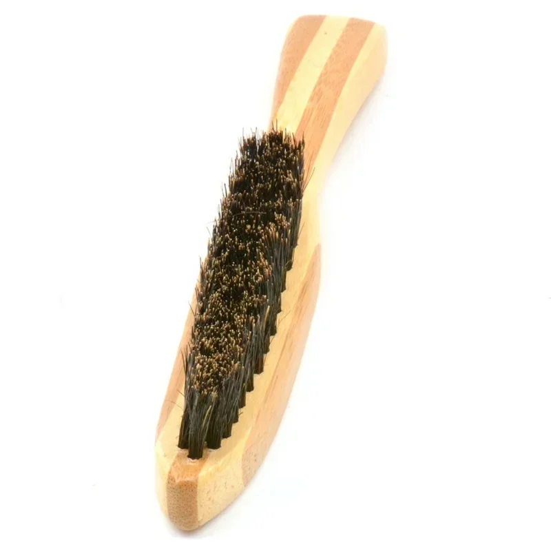 Beard Brush Boar Bristle for Men's Mustache Shaving Comb Face Massage Facial Hair Cleaning Brush Beech Long Handle