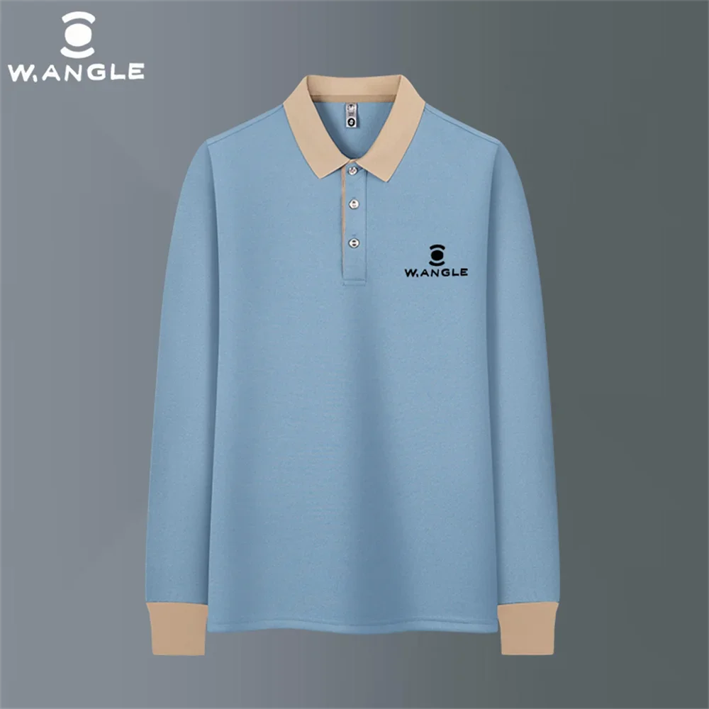 WANGLE 남녀공용 골프 상의 용수철, 캐주얼 비즈니스 티셔츠, 야외 스포츠, 빠른 건조, 긴팔 폴로 셔츠, 패션
