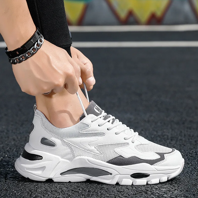 

Men's Vulcanized Shoes 2022 New Men Chunky Sneakers Lace-up Platform Male Sneaker Stylish Breathable Adult Man Tenis Footwear