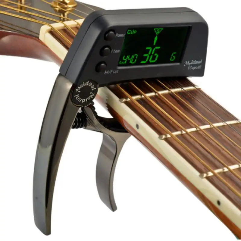 Guitar capo guitar accessories guitar tuner electric guitar tuners multifunctional 2-in-1 guitar tuner guitar capo TCapo20 with LCD for acoustic electric bass aluminum alloy
