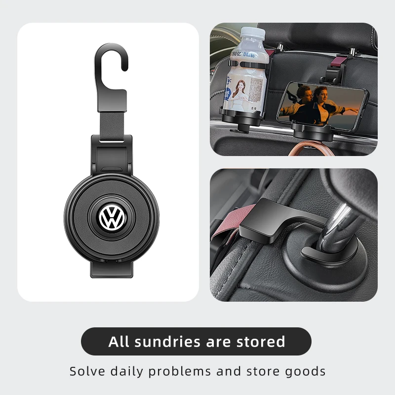 폭스바겐 VW 골프 4 5 6 7 폴로 제타 사기타르 마고탄 파사트용 3-in-1 컵홀더 훅 카시트 다기능 시트백 훅
