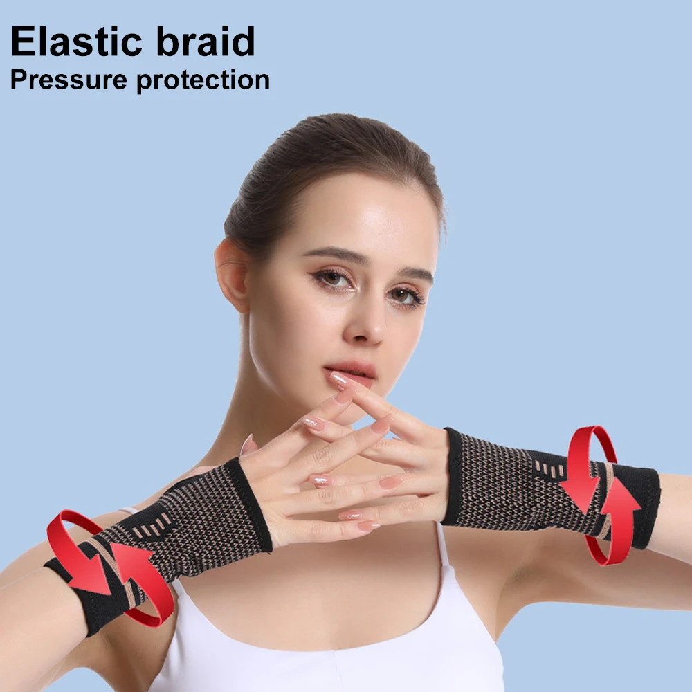 1PCS Compression Wrist Brace with Pressure Belt Sport Protection Wristband Knitting Pressurized Wrist Palm Brace Bandage Support wrist brace,wrist guard,wrist support band,wrist support
