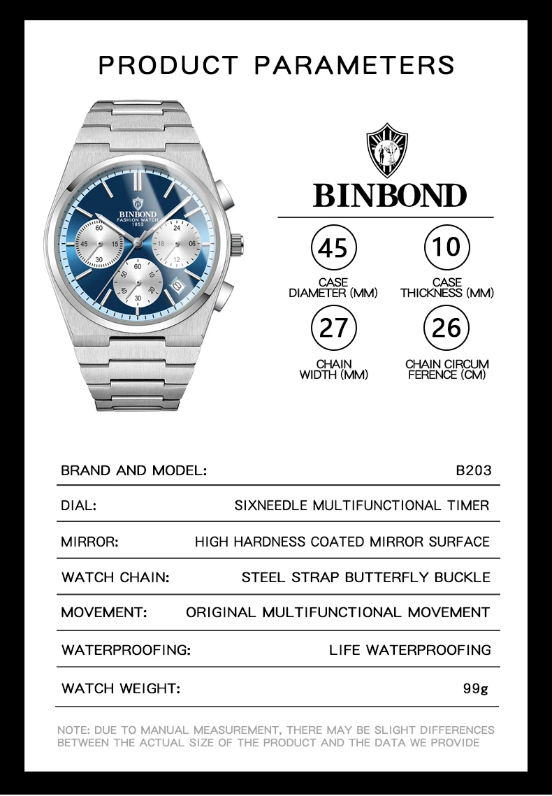 BINBOND B203 Men's Watch description image 9
