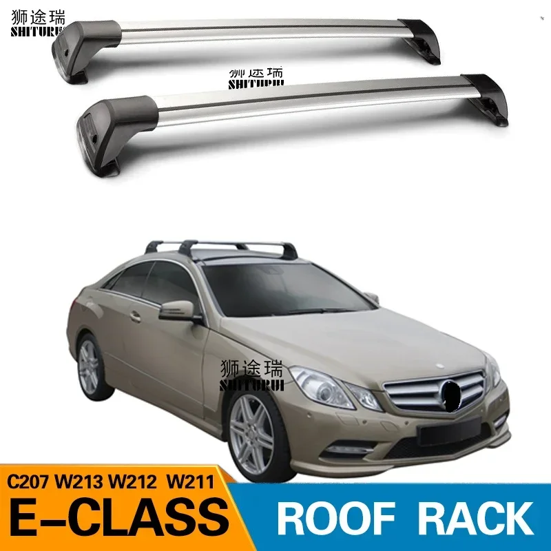 Liga de alumínio especial Telhado Bar, Belt Lock, LED Tiro Cord Rack, Mercedes-Benz E-Class W213 C207 W212 W211 Sedan, 2 pcs