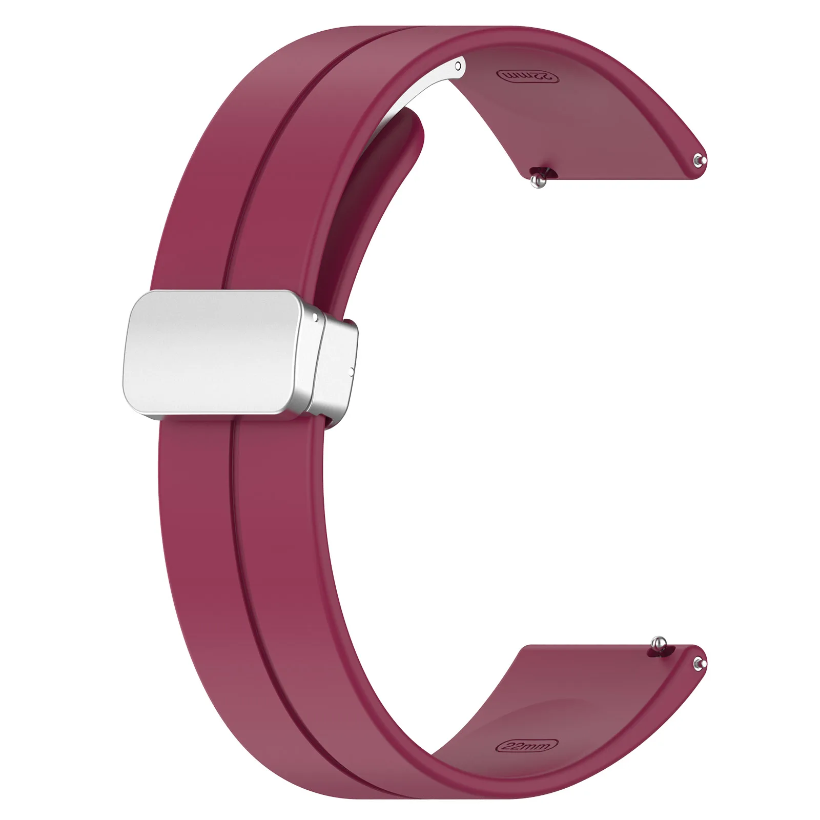 Silicone Magnetic Buckle Folding Strap Band, 20/22mm, Multiple Sizes