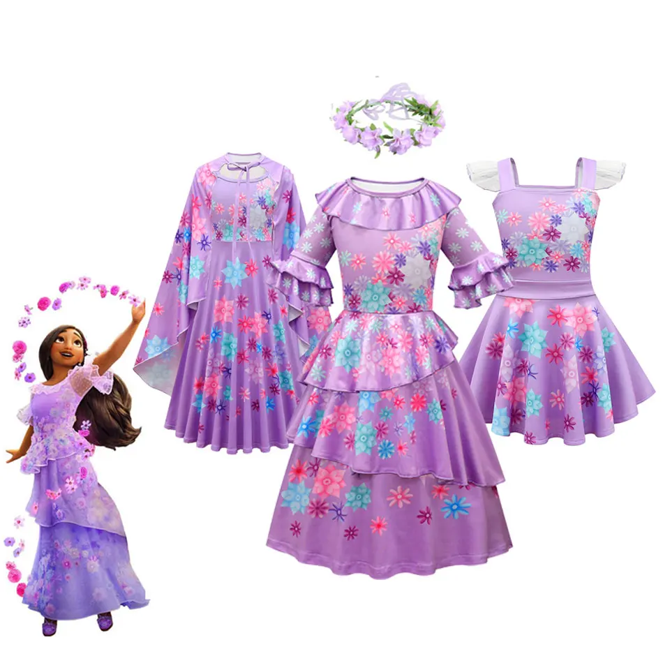 Disney Encanto Costume Princess Dress Suit Charm for Girls Cosplay Isabela Carnival Birthday Party Christmas Clothes Bag |