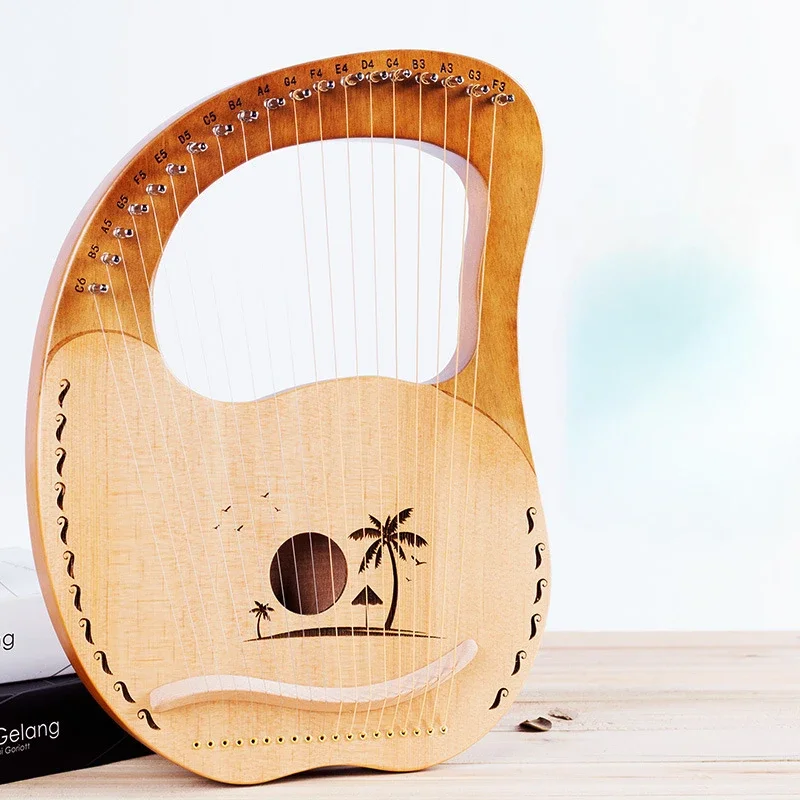 Wooden Lyre Harp Percussion Instruments, Lira Instruments, Xylophone, Miniature Percussion, Jewish Harp Arfa, 19 Strings
