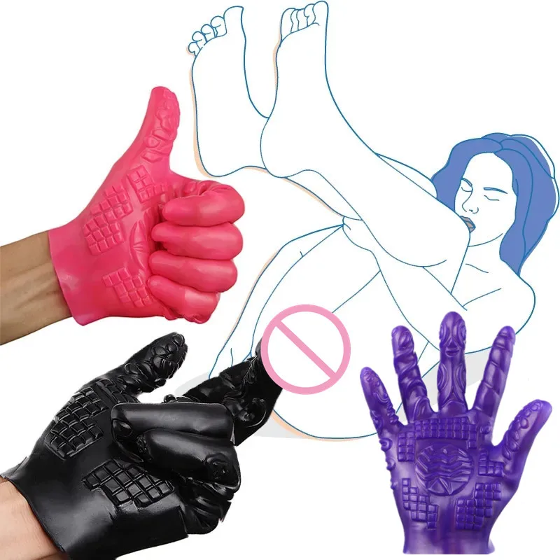Sex Gloves Masturbation G Spot Vaginal Clitoris Stimulator Breast Massage Finger Gloves Erotic Sex Toys For Women Couples