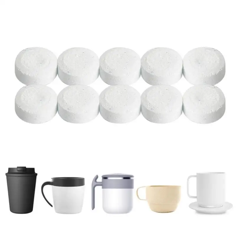Cleaning Effervescent Tablets 10pcs Powerful Coffee Machine Cleaning Tablet Effervescent Descaling Agent Kitchen Coffee Tea Dirt Cleaning