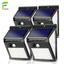 

100 140 LED Solar Light Outdoor High-bright Lights PIR Motion Sensor Waterproof Solar Panel Wall Lamp For Garden Garage Patio