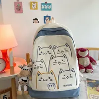 Cute Cat Pattern Backpack Women Kawaii High-capacity Fashion Female Backpack Travel High School Girls Book Bags For Student 2023 2