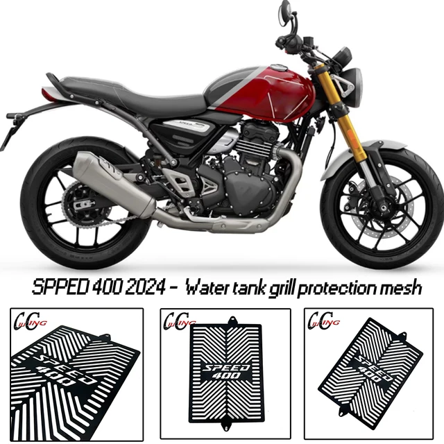 Griglia Protettiva Radiatore Per Triumph Speed 400 - Lega Alluminio, Nero, 2024-2025 - Foto 8