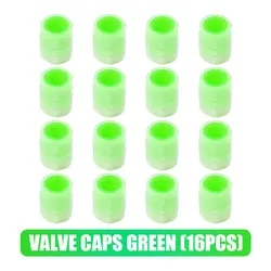 Luminescent Tire Valve Caps - Glow - in - the - Dark Wheel Decor (Luminous Green 16Pcs)