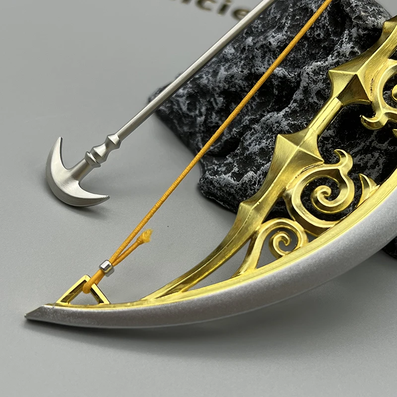 15cm Bow of Light Link LoZ Tears of the Kingdom Game Peripherals Metal Weapon Models 1:6 Crafts Keychain Collection Toy Ornament