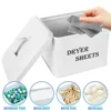 Dryer Sheet Boxes with Lid Reusable Dryer Sheet Bin for Fabric Softener Large Capacity Laundry Room Living Room Decor Container 1