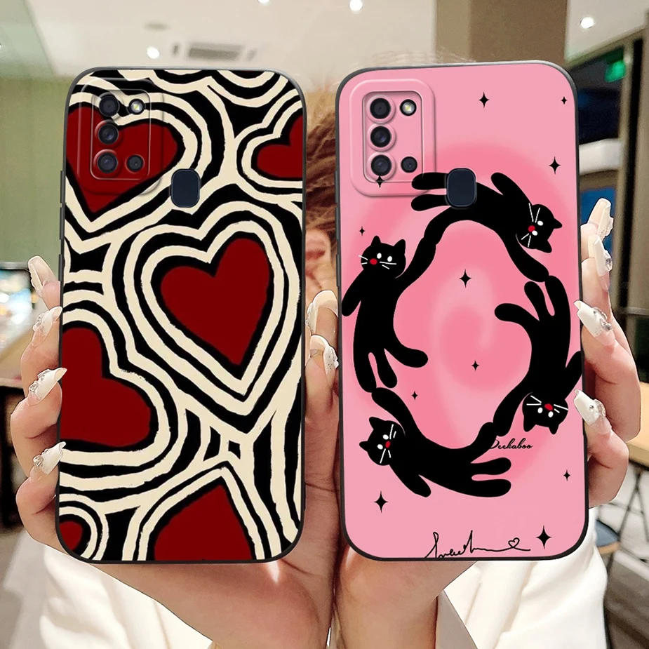 Stylish Cartoon Painted Shockproof Phone Case - Soft Shell Design