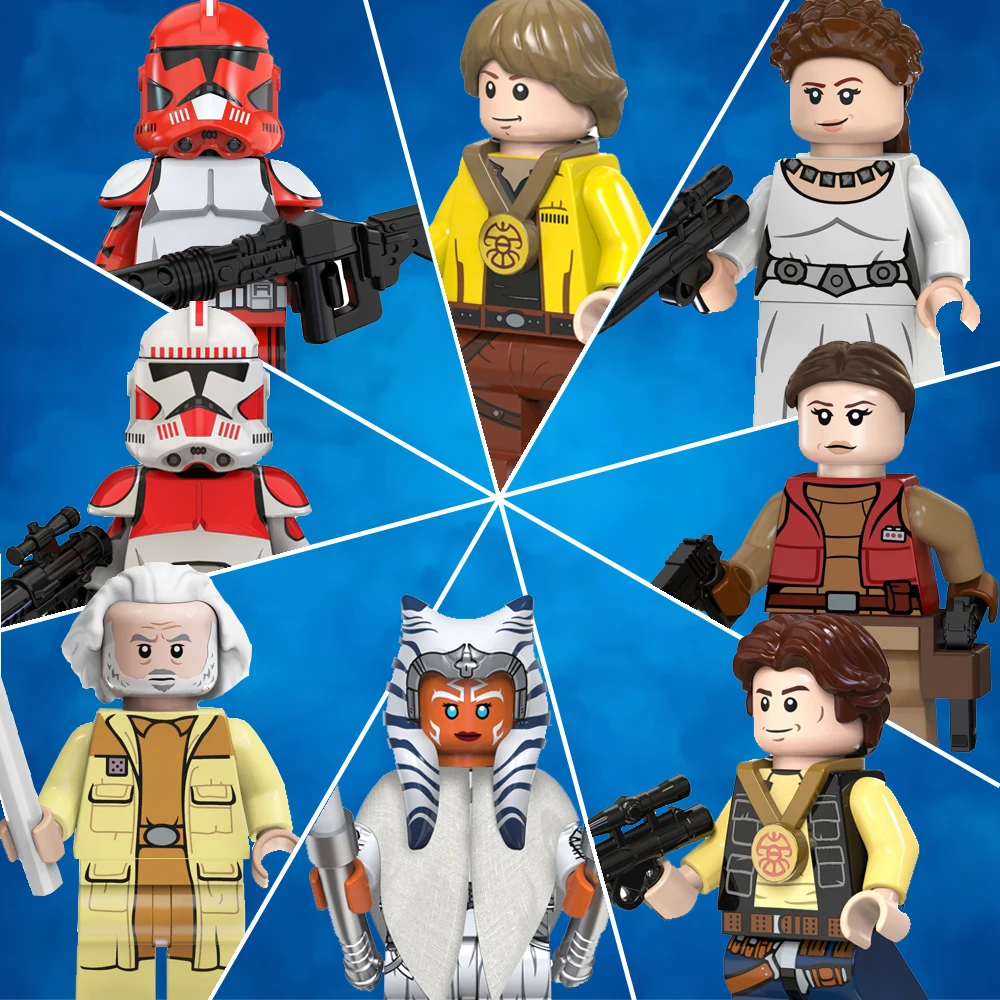 Movie Series Mini Action Figure Doll Commander Fox Padme Amidala Ahsoka Han Solo Leia Luke Jan Building Block Doll Toy