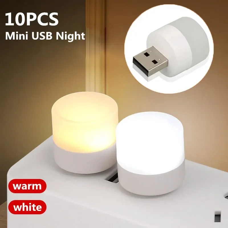 Mini USB Night Light Warm White Eye Protection Book Reading Light