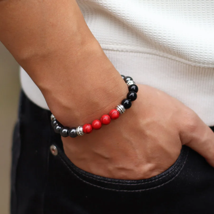 Beaded Men Bracelet Natural Stone Healing Accessory