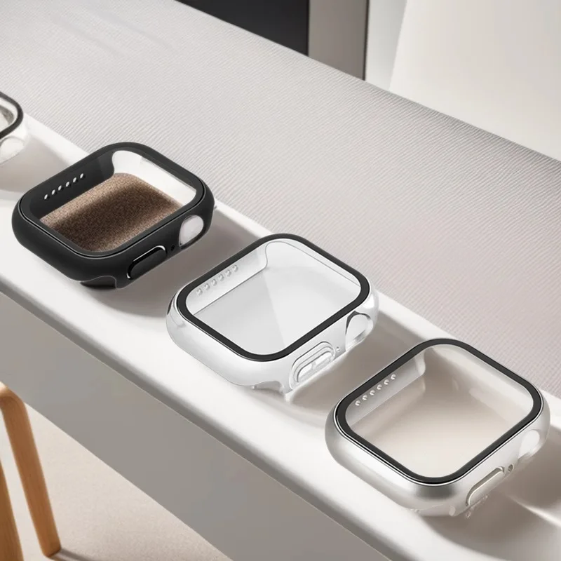 Premium Glass Screen Protector Case for Apple Watch - Durable PC Cover Accessories
