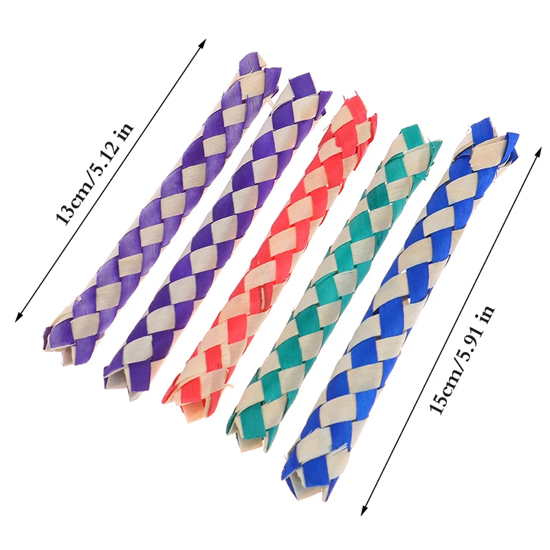 Color tube Creativity DIY Finger Traps Classic Natural Chinese Bamboo Fingers Trap Replacement Toys 5PCS for fidget toys